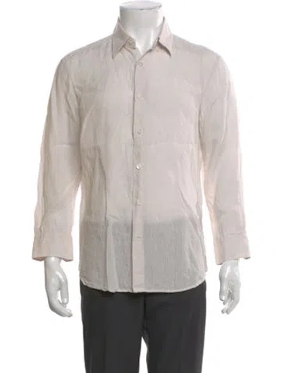 Pre-owned Berluti Linen Long Sleeve Dress Shirt In White