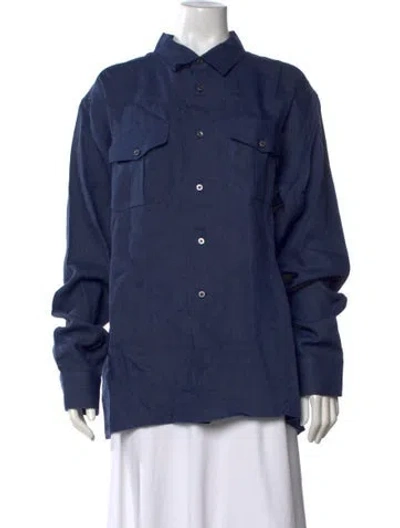 Pre-owned Berluti Linen Long Sleeve Shirt In Blue