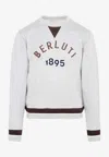 Berluti Logo Print Crewneck Sweatshirt In Gray