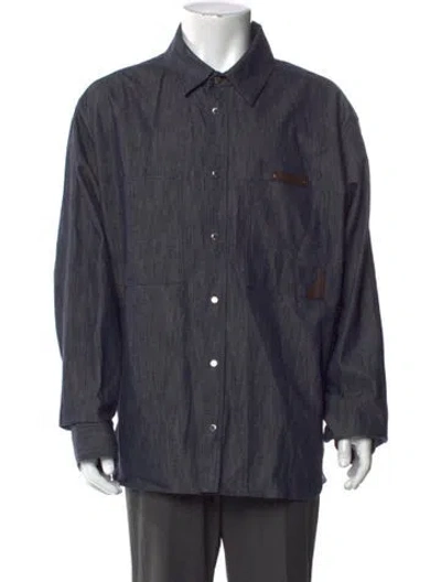 Pre-owned Berluti Long Sleeve Denim Shirt In Blue
