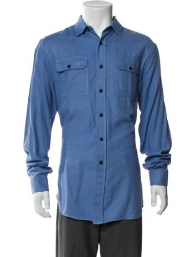 Pre-owned Berluti Long Sleeve Dress Shirt In Blue