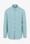 Berluti Sophisticated Linen Shirt In Blue