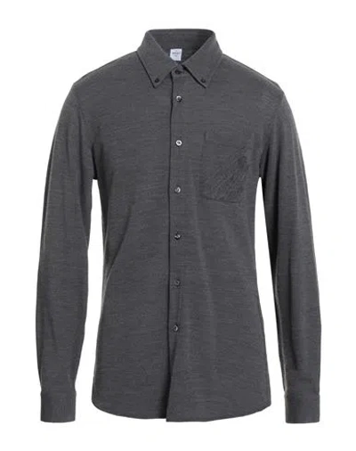 Berluti Man Shirt Charcoal Size Xxl Wool, Mulberry Silk, Polyester In Gray