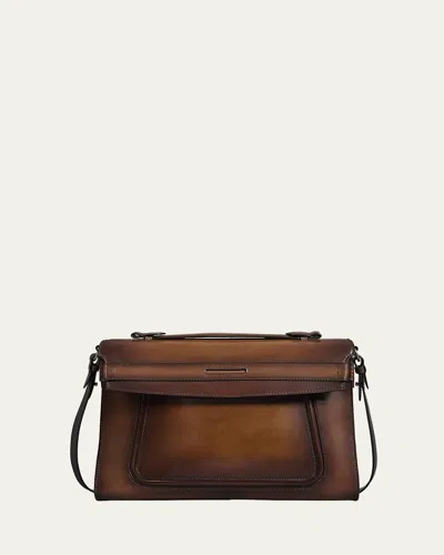 Berluti Men's Andy Venezia Crossbody Messenger Bag In Cacao Intenso