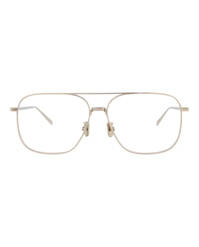 Pre-owned Berluti Men's  Aviatorframe Acetate Optical Frames In Gold Gold Transparent (bl50012u/56/032)