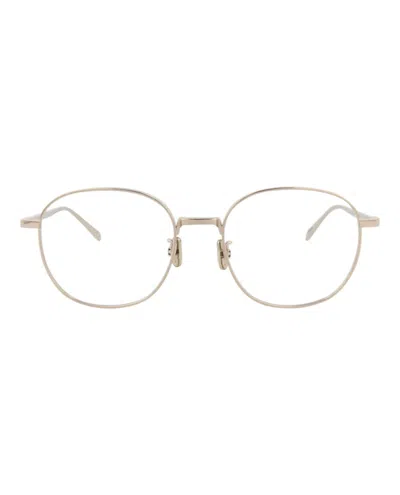 Pre-owned Berluti Men's  Roundframe Titanium Optical Frames In Gold Gold Transparent (bl50011u/52/032)