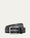 Berluti Men's C0062 Versatile Leather Belt In Nero Grigio