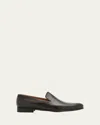 Berluti Men's Cursive Galet Scritto Leather Loafers In Nero Grigio