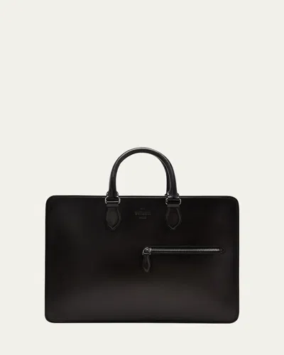 Berluti Men's Deux Jours Leather Briefcase In Black