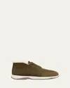 Berluti Men's Echappee Suede Shearling-lined Slip-on Boots In Light Kaki