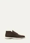 Berluti Men's Echappee Suede Slip-on Boots In Dark Brown