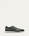 Berluti Men's Fast Track Leather Runner Sneakers In Nero Verde