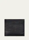 Berluti Men's Makore Scritto Leather Bifold Wallet In Nero/grigio