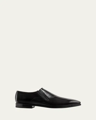 Berluti Men's Mont Thabor Leather Square-toe Venetian Loafers In Black
