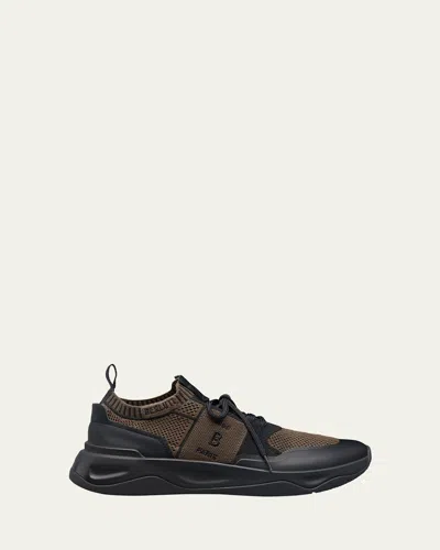 Berluti Men's Shadow Knit And Leather Runner Sneakers In Brown/black