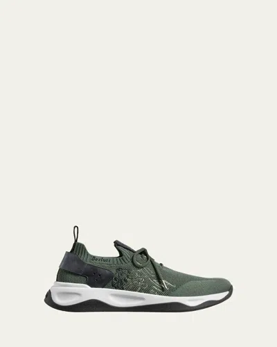 Berluti Men's Shadow Scritto Leather And Mesh Sneakers In Green