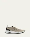 Berluti Mesh Sneakers Leather Inserts In Sand