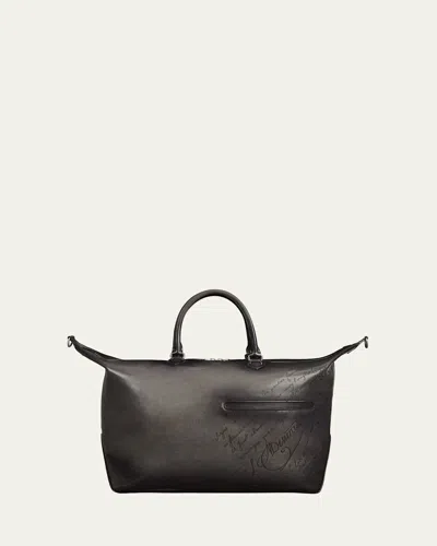 Berluti Men's Toujours Soft Scritto Leather Travel Bag