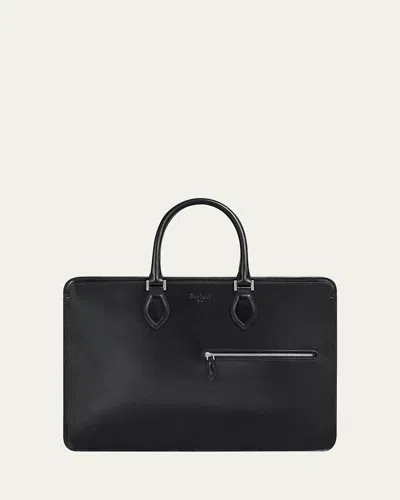 Berluti Men's Un Jour Neo Box Leather Briefcase In Black