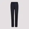 Berluti Straight Leg Wool Blend Pants With Elastic Waistband In Navy Blue