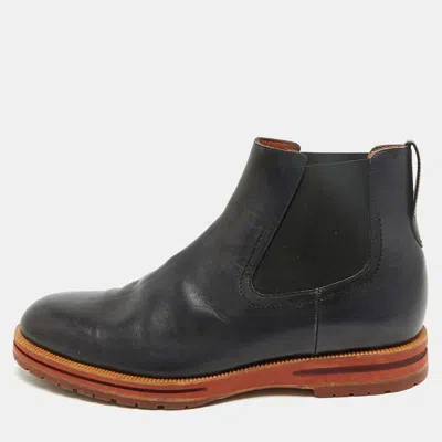 Pre-owned Berluti No Style Size 43 Navy Blue Leather Chelsea Boots