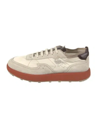 Pre-owned Berluti Nylon Graphic Print Sneakers In Neutrals