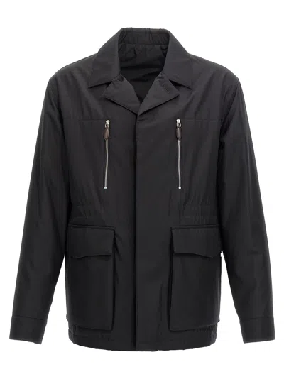 Berluti Jacket Travel Buttoned Cuffs In Black
