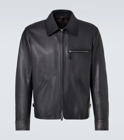 Berluti Patina 1 Jour Leather Blouson In Black