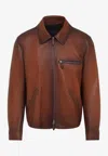 Berluti Patina 1 Jour Leather Jacket In Brown