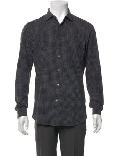 Pre-owned Berluti Plaid Print Long Sleeve Shirt In Gray