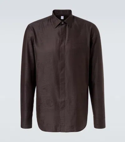 Berluti Printed Silk And Cotton Shirt In Brown
