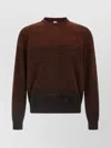 Berluti Ribbed Knit Sweater Textured Fabric In Brown