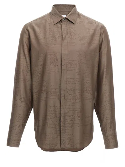 Berluti Scritto Andy Shirt In Brown