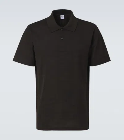 Berluti Scritto Cotton Piqué Polo Shirt In Brown