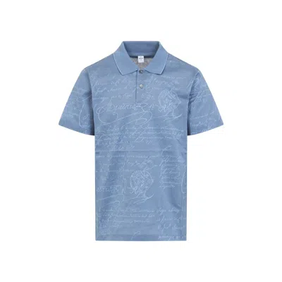 Berluti Scritto Jacquard Light Blue Polo Shirt