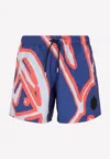 Berluti Scritto Print Swim Shorts In Multicolor