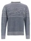 Berluti Long-sleeved Sweater In Light Blue
