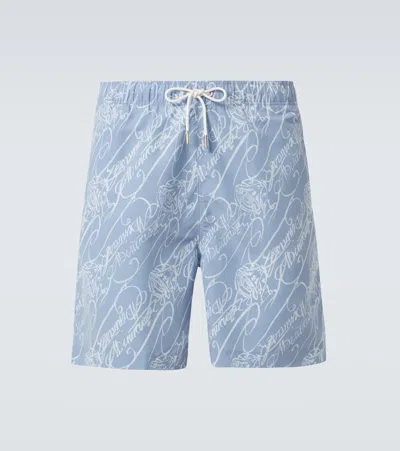 Berluti Scritto Swim Trunks In Blue