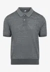 Berluti Scritto Wool Polo T-shirt In Gray