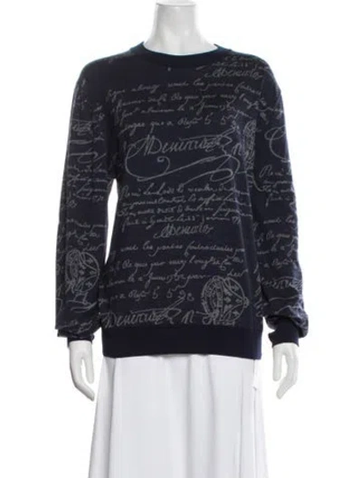 Pre-owned Berluti Scritto Wool Pullover In Blue