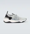 Berluti Light Grey Mesh Knit Scritto Sneakers In Grey