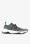 Berluti Gray Shadow Leather-trimmed Sneakers With Sock-like Fit In Gray