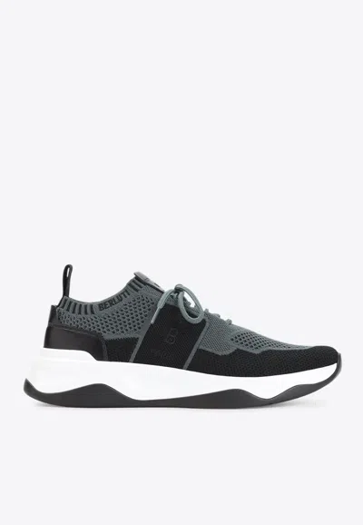 Berluti Shadow Knitted Low-top Sneakers In Gray