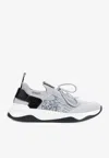 Berluti Light Grey Mesh Knit Scritto Sneakers In Gray