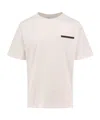 Berluti Leather-trim Crewneck T-shirt In White