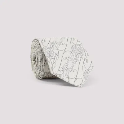 BERLUTI SILK AND LINEN TIE