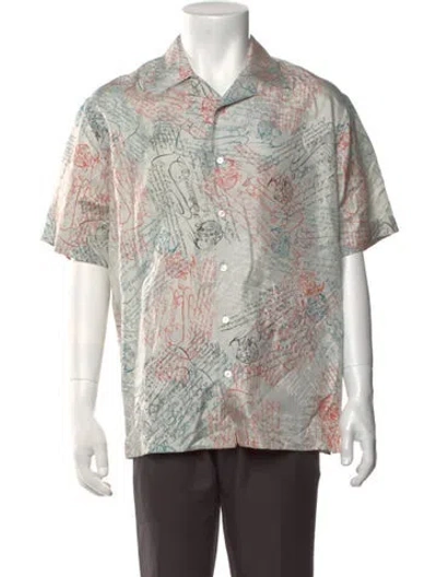 Pre-owned Berluti Silk Graphic Print Shirt In Green