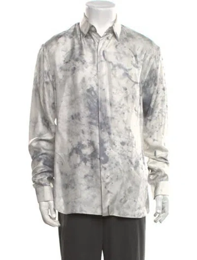 Pre-owned Berluti Silk Tie-dye Print Dress Shirt In Multicolor