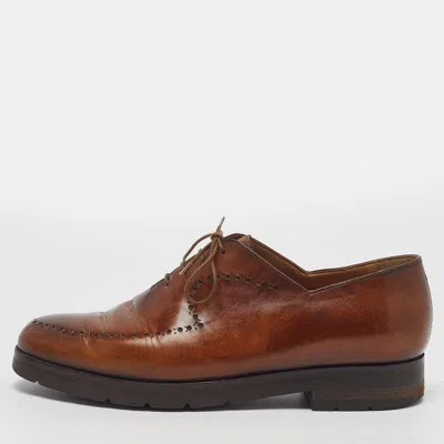 Pre-owned Berluti Size 41.5 Two Tone Leather Lace Up Brogues Oxford In Brown