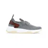 Berluti Knitted Textile Sneakers With Leather Accents In Gray